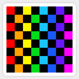 Rainbow Checkerboard Sticker